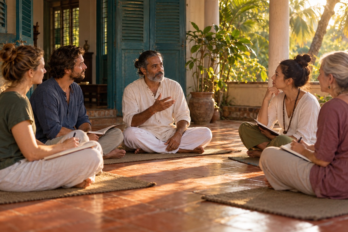 Illustrative small group learning with a yoga teacher
